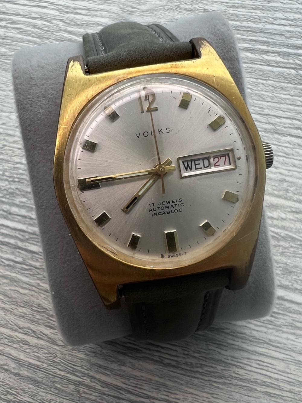 Volks Swiss Gold-Tone Automatic Watch with Day-Date